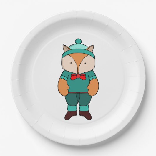 Niedlicher Grünfuchs Pappteller (Vorderseite)