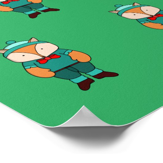 Niedlicher Grünfuchs Poster (Ecke)