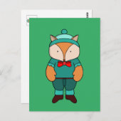 Niedlicher Grünfuchs Postkarte (Vorne/Hinten)