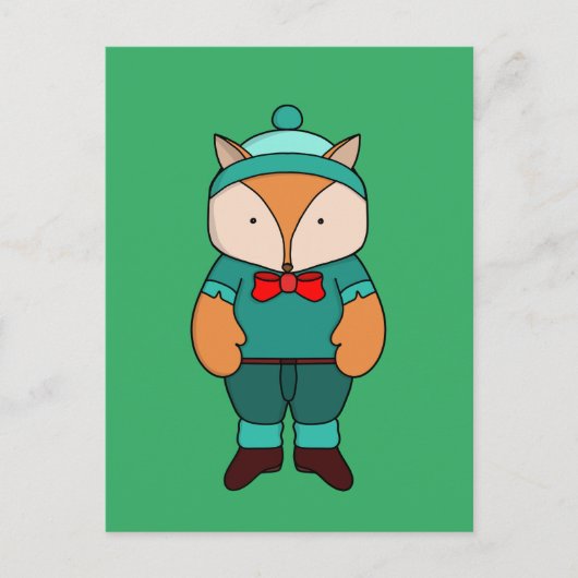 Niedlicher Grünfuchs Postkarte (Vorderseite)