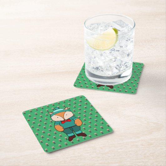 Niedlicher Grünfuchs Rechteckiger Pappuntersetzer (Vor Ort)