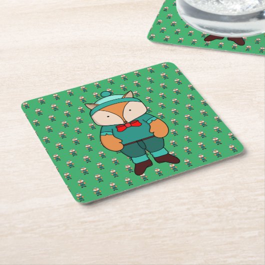 Niedlicher Grünfuchs Rechteckiger Pappuntersetzer (angewinkelt)