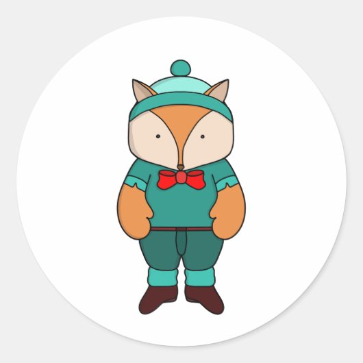 Niedlicher Grünfuchs Runder Aufkleber (Vorderseite)