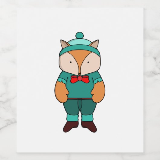 Niedlicher Grünfuchs Weinetikett (Einzelnes Label)