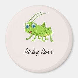 Niedlicher Grüngrasshopper lila Magnet