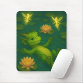 Niedlicher Grünwalddrachen Mousepad (Mit Mouse)