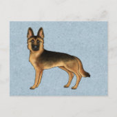 Niedlicher GSD Hund Blue Postkarte (Vorderseite)