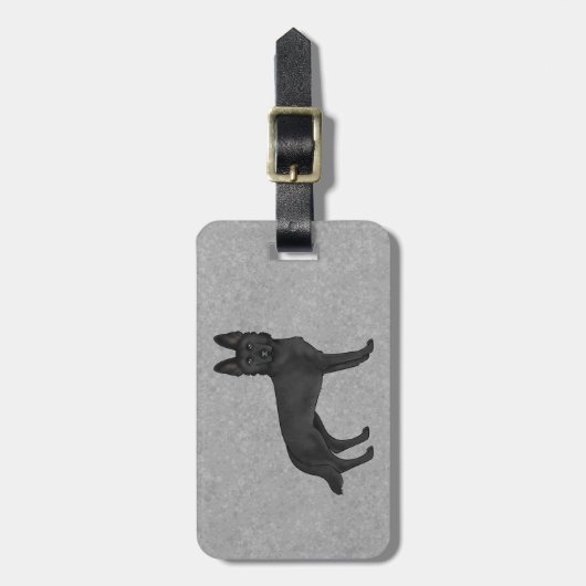 Niedlicher GSD-Hund und benutzerdefinierter Text Gepäckanhänger (Vorderseite vertikal)