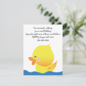 Niedlicher Gummi Ducky Boy Geburtstag Einladung (Stehend Vorderseite)