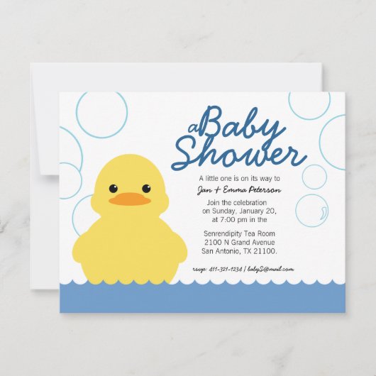 niedlicher Gummidicky BABY SHOWER Einladung (Vorderseite)