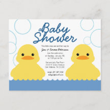 niedlicher Gummidicky TWIN BABY SHOWER Einladung