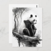 Niedlicher, gut aussehender Panda-Bär Postkarte (Vorne/Hinten)