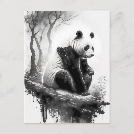 Niedlicher, gut aussehender Panda-Bär Postkarte (Vorderseite)