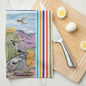 Niedlicher Guten Tag Nacht Südwestlicher Tierwüste Geschirrtuch (Viertel Falte)