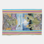 Niedlicher Guten Tag Nacht Südwestlicher Tierwüste Geschirrtuch (Horizontal)