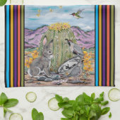 Niedlicher Guten Tag Nacht Südwestlicher Tierwüste Geschirrtuch (Gefaltet)