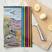 Niedlicher Guten Tag Nacht Südwestlicher Tierwüste Geschirrtuch (Viertel Falte)