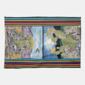 Niedlicher Guten Tag Nacht Südwestlicher Tierwüste Geschirrtuch (Horizontal)