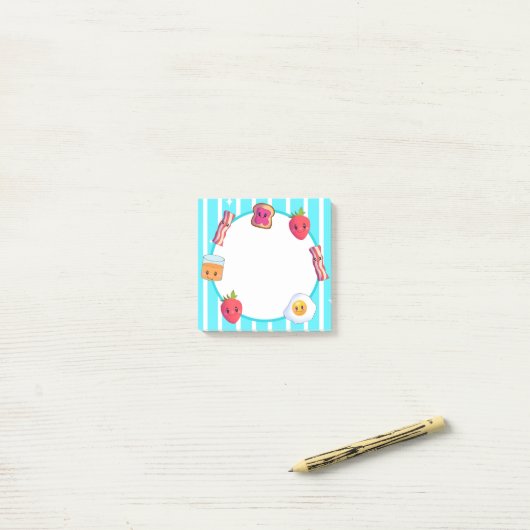 Niedlicher guter Morgen köstliches Frühstück Post-it Klebezettel (Auf Schreibtisch)