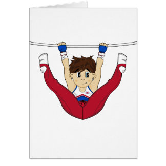 Niedlicher Gymnast auf Bar-Karte