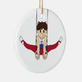 Niedlicher Gymnast auf Ring-Verzierung Keramik Ornament (Rechts)