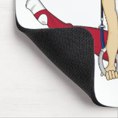 Niedlicher Gymnast auf Ringen Mousepad (Ecke)