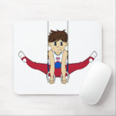 Niedlicher Gymnast auf Ringen Mousepad (Mit Mouse)