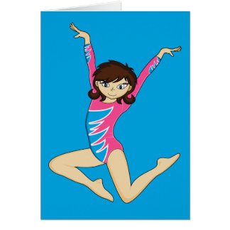 Niedlicher Gymnast-springende Karte