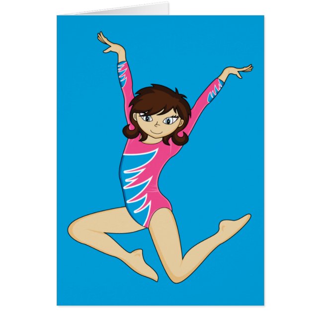 Niedlicher Gymnast-springende Karte (Vorne)