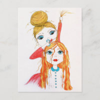 Niedlicher Haarschnitt Whimsical Art Illustration 