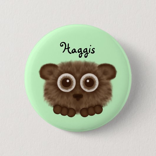 Niedlicher Haggis Knopf Button (Vorderseite)