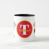 Niedlicher Hahn Ländermonogramm Tasse (Zentrum)