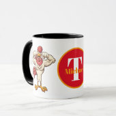 Niedlicher Hahn Ländermonogramm Tasse (Vorderseite Links)