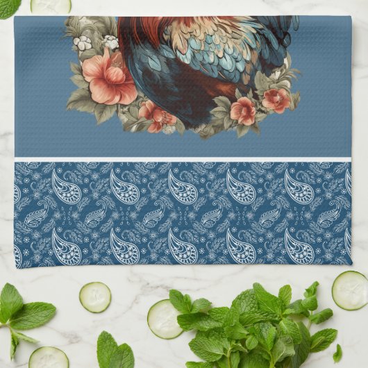 Niedlicher Hahn Liebhaber der Landküche Geschirrtuch (Gefaltet)