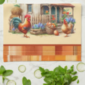 Niedlicher Hähnchencoop Begrüßungstext Geschirrtuch (Gefaltet)