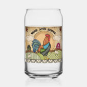 Niedlicher Hahnenaufstieg glänzend Bauernhof Dosenglas (Rückseite)