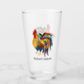 Niedlicher Hahnenliebhaber Glass Glas (Rückseite)