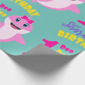 Niedlicher Hai 1. Geburtstag Geschenkpapier (Ecke)