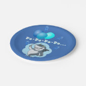 Niedlicher Hai | Blue Balloons Birthday Pappteller (Schrägansicht)