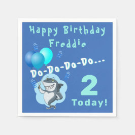 Niedlicher Hai | Blue Balloons Birthday Serviette