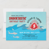 Niedlicher Hai | Boys Birthday Party Einladung (Vorderseite)