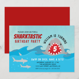 Niedlicher Hai | Boys Birthday Party Einladung