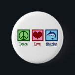 Niedlicher Hai Button<br><div class="desc">Dieses phantastische blaue Haigeschenk eignet sich perfekt für ein Schulteam mit einem großen Maskottchen aus weißem Hai. Coole Peace Liebe Haie Design.</div>