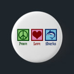 Niedlicher Hai Button<br><div class="desc">Dieses phantastische blaue Haigeschenk eignet sich perfekt für ein Schulteam mit einem großen Maskottchen aus weißem Hai. Coole Peace Liebe Haie Design.</div>