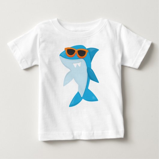 Niedlicher Hai, Cooler Hai, Hai mit Sonnenbrille Baby T-shirt (Vorderseite)