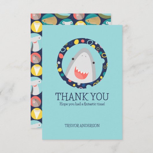 Niedlicher Hai Dankeskarte (Vorne/Hinten)