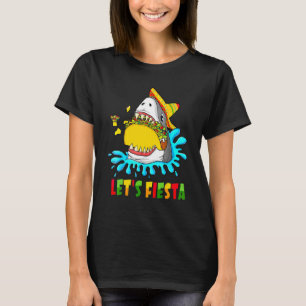 Niedlicher Hai essen Taco Lasst uns Fiesta Mexican T-Shirt