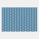 Niedlicher Hai in der Weihnachtsmannmütze Weihnach Geschenkpapier Set (Vorderseite 3)