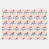 Niedlicher Hai in einer Weihnachtsmannmütze Light  Geschenkpapier Set (Vorderseite 3)