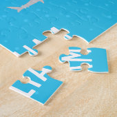 Niedlicher Hai in Wasser Name Puzzle (Seite)